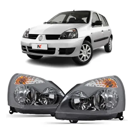 Par Farol Clio 2004 2005 2006 2007 2008 Á 2012 Máscara Cinza Ambos Lados