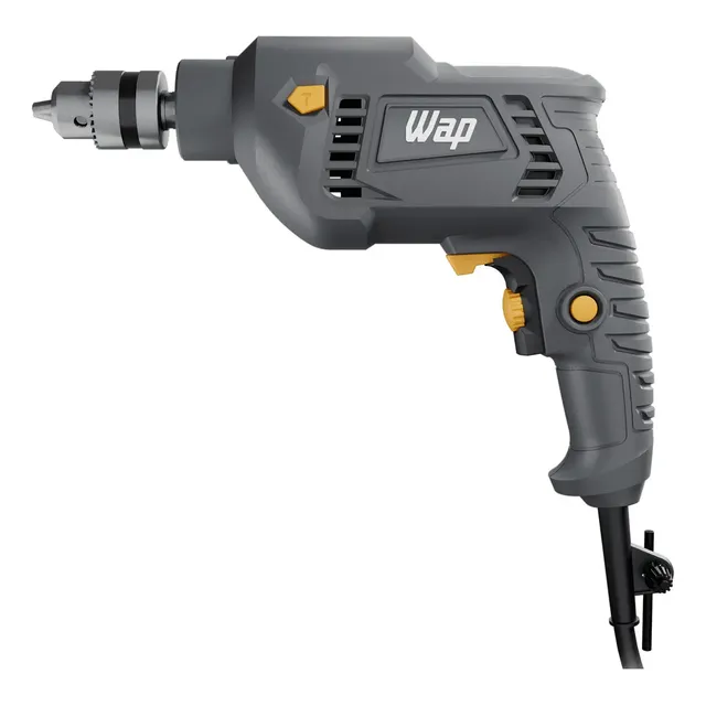 Parafusadeira e Furadeira de Impacto WAP WF 700FE Mandril de 3/8'' 700W Cinza e Amarela