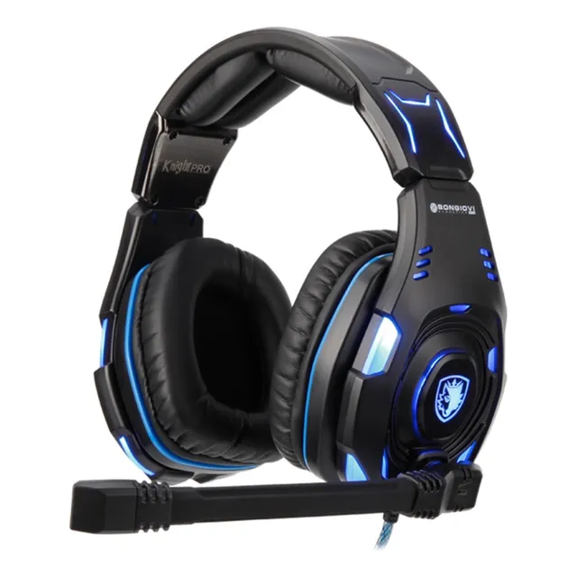Auriculares Gamer Sades Knight Pro Con Luz Led Para Pc