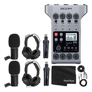 Grabadora Podcast Zoom Podtrak P4 + 2 Micrófonos Zoom M-1 + Grabadora Podcast Zoom Podtrak P4 + 2 Micrófonos Zoom M-1 +