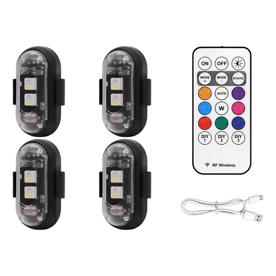 Luces Estroboscópicas Led Inalámbricas De 4 Piezas Con Contr