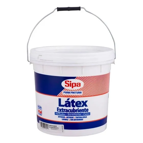 Pintura De Látex Extra Cubriente Sipa Látex Color Blanco Con Acabado Mate De 4gal