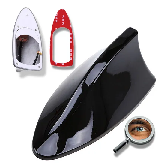 Antena Aleta Tiburon Am Fm Negro Brillante Tuning Chrome