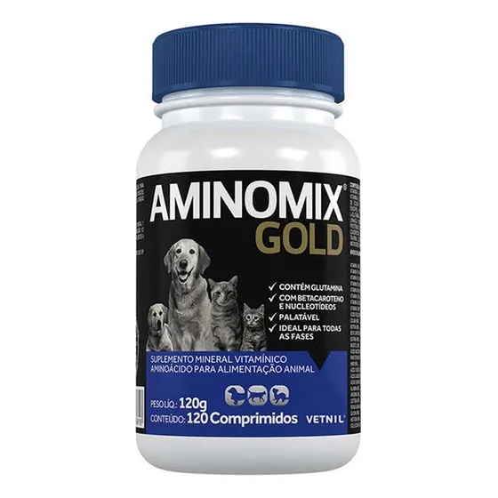 Suplemento Vitamínico Aminomix Gold Vetnil 120comp