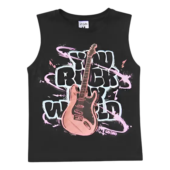 Remera Musculosa Nene Grisino Estampado Algodón