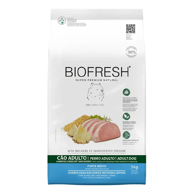 Biofresh Perro Adulto Raza Mediana 3kg Cerdo Con Regalo