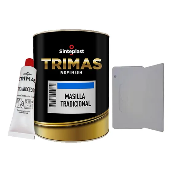 Espatula + Masilla Plastica 4 Kg + Endurecedor Trimas Mm