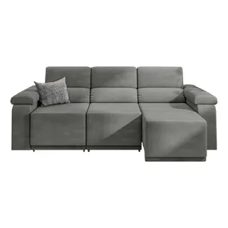 SofĂĄ RetrĂĄtil DesmontĂĄvel Suede 2,10m 3 Lugares Fox Cinza Selmer SofĂĄ RetrĂĄtil DesmontĂĄvel Suede 2,10m 3 Lugares Fox Cinza Selmer