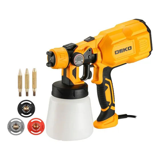 Pistola De Pintura E Pulverizadora Elétrica 127v Portátil Hvlp 800ml 3 Bicos Deko