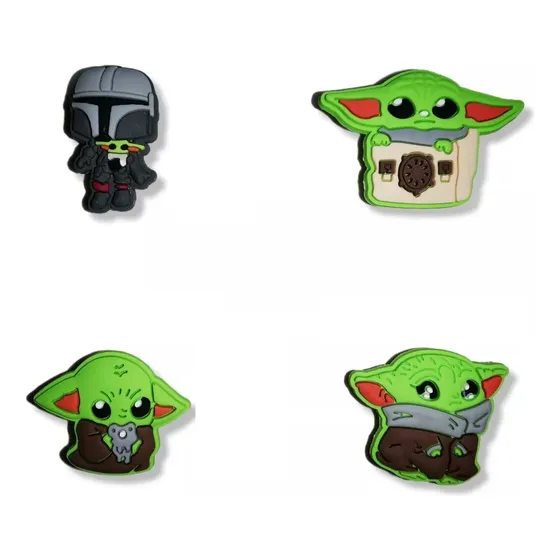 Star Wars The Mandalorian 4 Adornos Tipo Jibitz Para Crocs