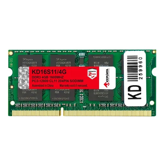 Memória Ram Notebook Verde 4gb 1x4gb Keepdata Kd16s11/4g