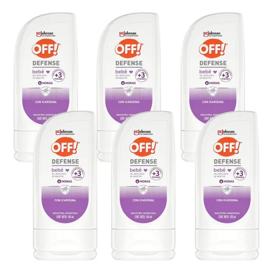 Repelente Mosquito Off Crema Icaridina Gel Defense Bebe X 2
