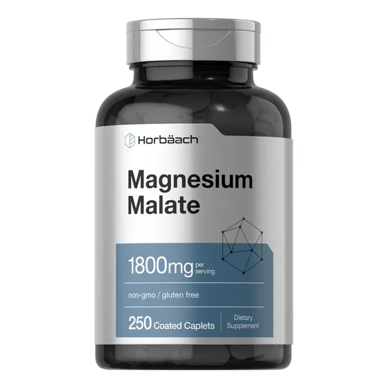 Suplemento De Malato De Magnesio Horbäach 1800 Mg 250 Cápsul