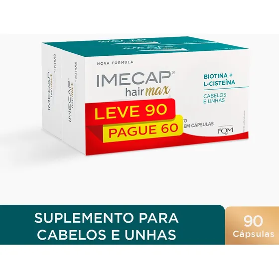 Kit Imecap Hair Max Cabelos E Unhas 90 Cápsulas