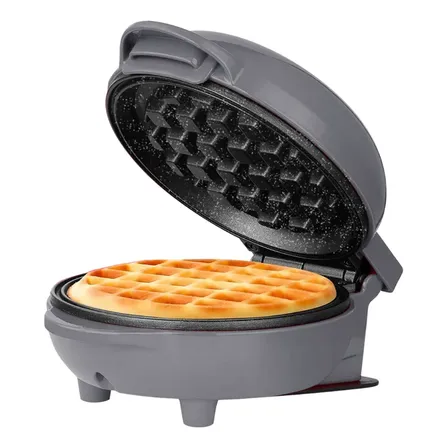 Mini Wafflera Eléctrica Electron Cerámica Modelo Ba5000 Gris