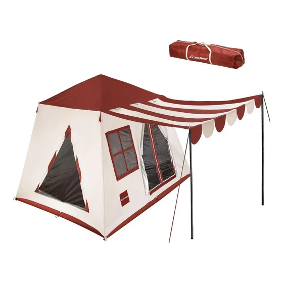 Carpa Canadiense Coleman Desconocido Beige Y Rojo.