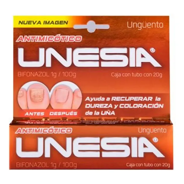 Unesia Ungüento Para Hongos De Uñas Caja Con Tubo Con 20 G