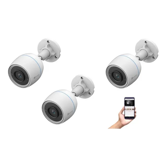 Kit 3 Cámaras Wifi Ezviz Para Exterior - Electrocom -