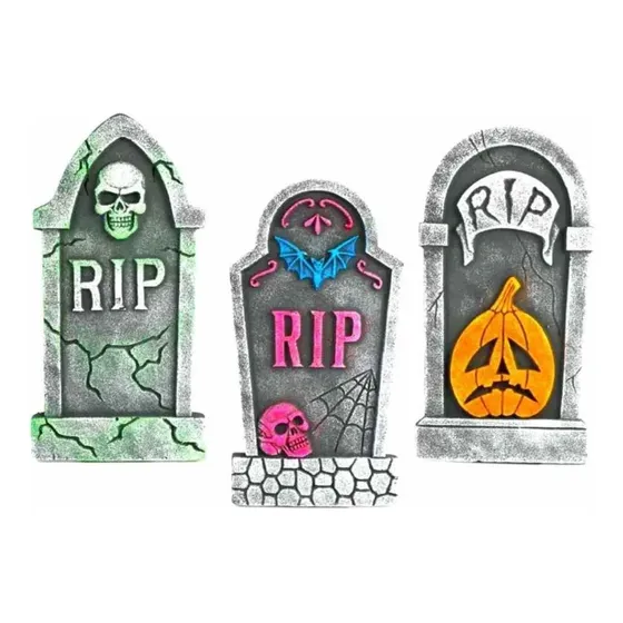 Lápide Halloween Decoração Rip Halloween Cemitério Isopor