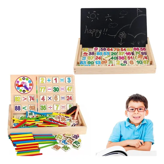 Juego Aprendizaje Didactico Montessori Pizarra Madera Niños