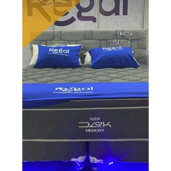 Colchon Regal Dark Black Memory Foam Ortopédico Queen