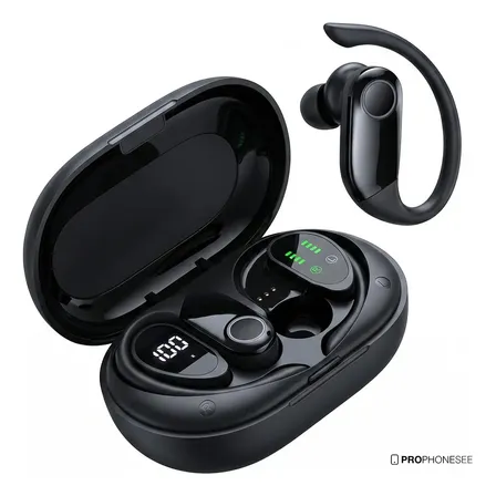 Fone Ouvido Bluetooth Tws Sem Fio 5.3 Super Esportivo Profissional Ciclismo Bicicleta Corrida Caminhada Pra Celular Universal Portátil Bateria Longa Duração In Ear Gancho Wireless Concha Touch Luz Led