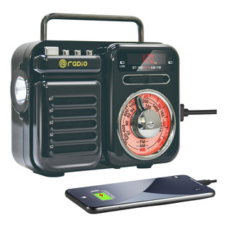 Radio Emergencia Bluetooth Vintage Dínamo Solar Con Linterna Radio Emergencia Bluetooth Vintage Dínamo Solar Con Linterna