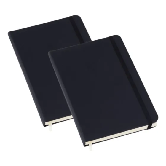 Cadernetas Moleskine 15x10 Capa Dura Preta - Kit 2 Unidades