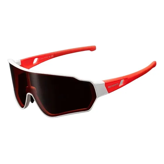 Gafas Polarizadas Rockbros Deportivos Lente Bordó Armazón Blanco