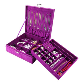 Caja Organizadora De Joyas De 2 Niveles Para Mujer Caja Organizadora De Joyas De 2 Niveles Para Mujer