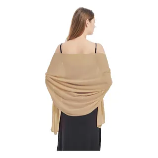 Chales De Gasa Ciormis, Chales De Champán Oscuro Para Dama D Chales De Gasa Ciormis, Chales De Champán Oscuro Para Dama D