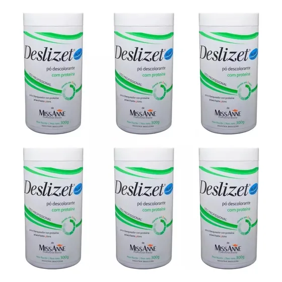 Miss Anne Pó Descolorante Deslizet Com Proteína 300g Kit 6un