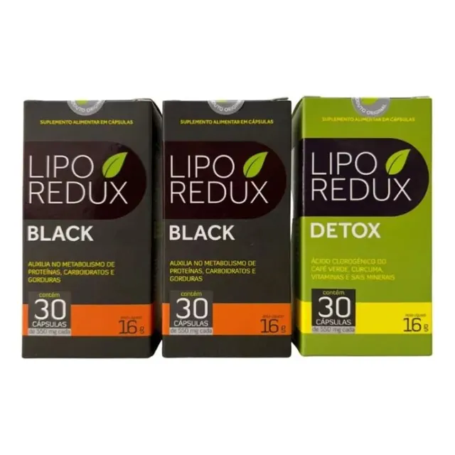 Poderoso Combo 2 Frasc Lipo Redux Black + Lipo Redux Detox