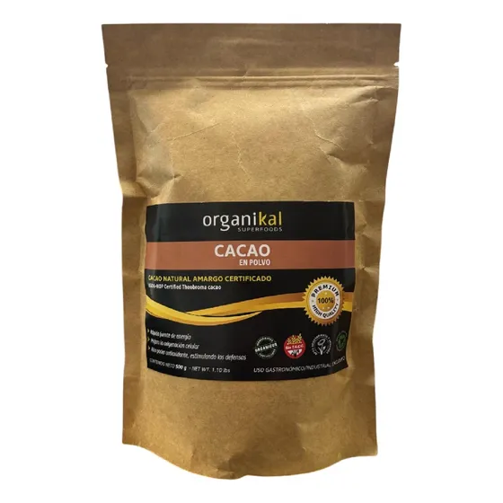Cacao En Polvo Organikal Alto Poder Antioxidante 500gr