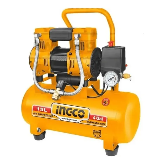 Compresor 15lt 1.5hp Libre Aceite Bajo Ruido Ingco Acs111152 Color Naranja Oscuro Fase Eléctrica Monofásica Frecuencia 50 Hz /60 Hz