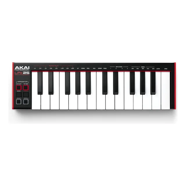 Controlador Midi Usb Akai Lpk25 de 25 teclas sensíveis