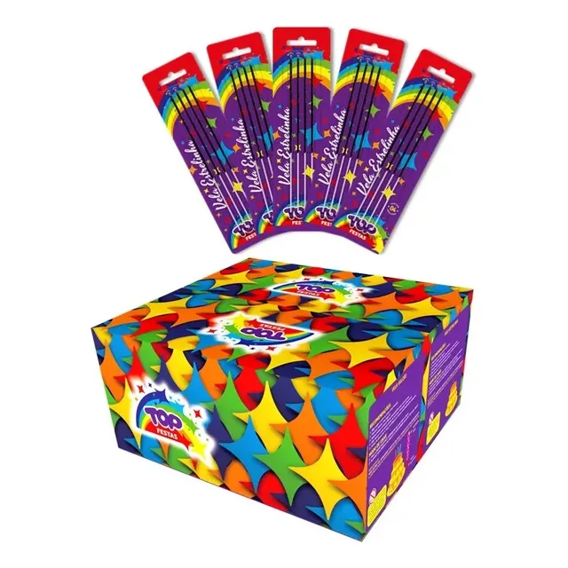 Kit 200 Vela Estrelinha Aniversário Faísca Bolo Fest Atacado