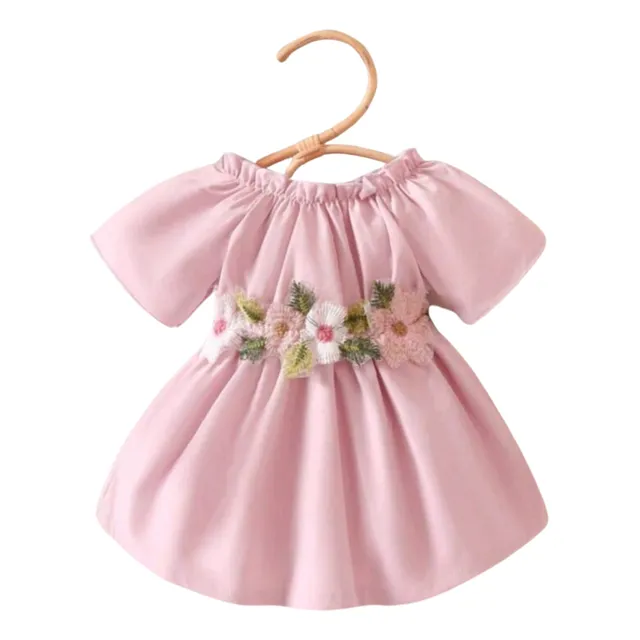 Vestido Rosa Con Cinturón De Flores Bordadas De 3m A 6m