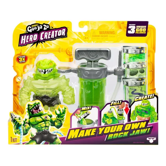 Criador De Heróis Com Boneco Elástico Rock Jaw - Goo Jit Zu