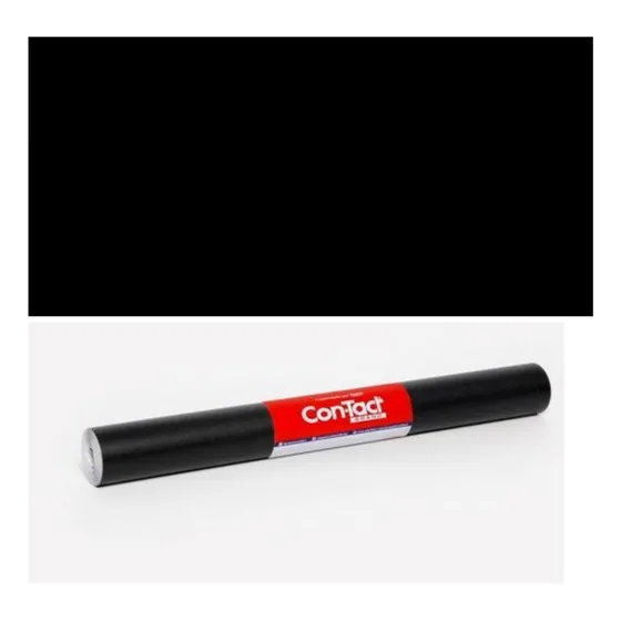 Papel Adesivo Contact Preto Fosco Opaco 45 Cm X 5 Mts