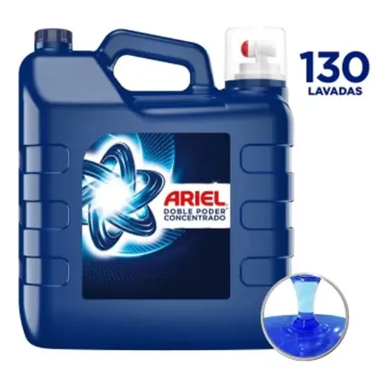Detergente Líquido Ariel Concentrado Doble Poder 8 Lts