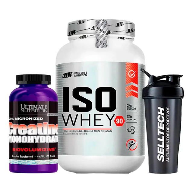 Iso Whey 90 1.1kg Chocolate+creatina Ultimate Nutrition300gr
