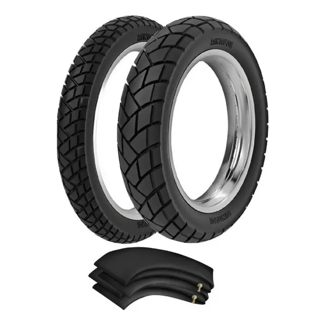 Par Pneu E Câmaras 80/100-14 E 2.50-17 R34 Biz 125 Pop 100