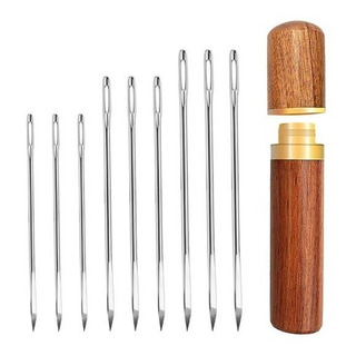 Set 9 Agujas Ojo Grande Coser Cuero Con Estuche Set 9 Agujas Ojo Grande Coser Cuero Con Estuche