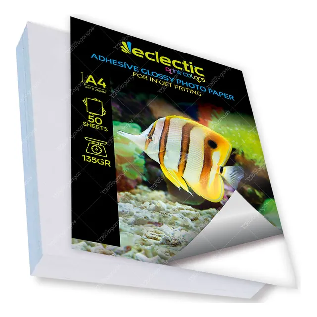 Papel Fotográfico Adhesivo Brillante A4 135gr 50 Hojas