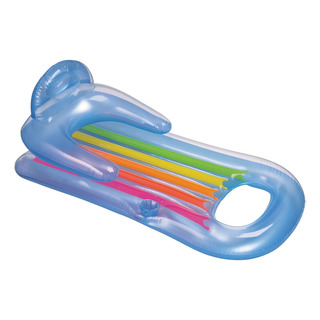 Colchão Boia Inflåvel King Cool Com Encosto Azul Intex Colchão Boia Inflåvel King Cool Com Encosto Azul Intex
