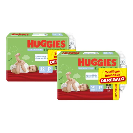 Huggies Flexi Comfort P X 100 + 96 Toallas De Género Sin género Tamaño Pequeño (P)