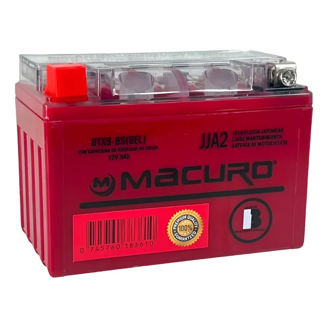Bateria Macuro Ytx9-bs De Gel Para Dr650 Rk6 Xt600 Gsx