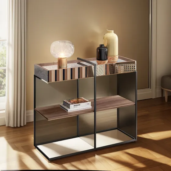 Aparador Buffet Para Sala Madeira E Metal Estilo Industrial