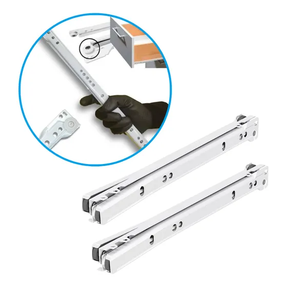 Corrediça Para Gaveta 40cm Trilho Com Roldana Reforçada